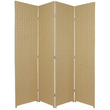 4 Panel Woven Room Divider Screen